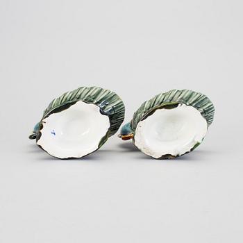 a pair of Jugend maiolica salt cellars by Rörstrand.