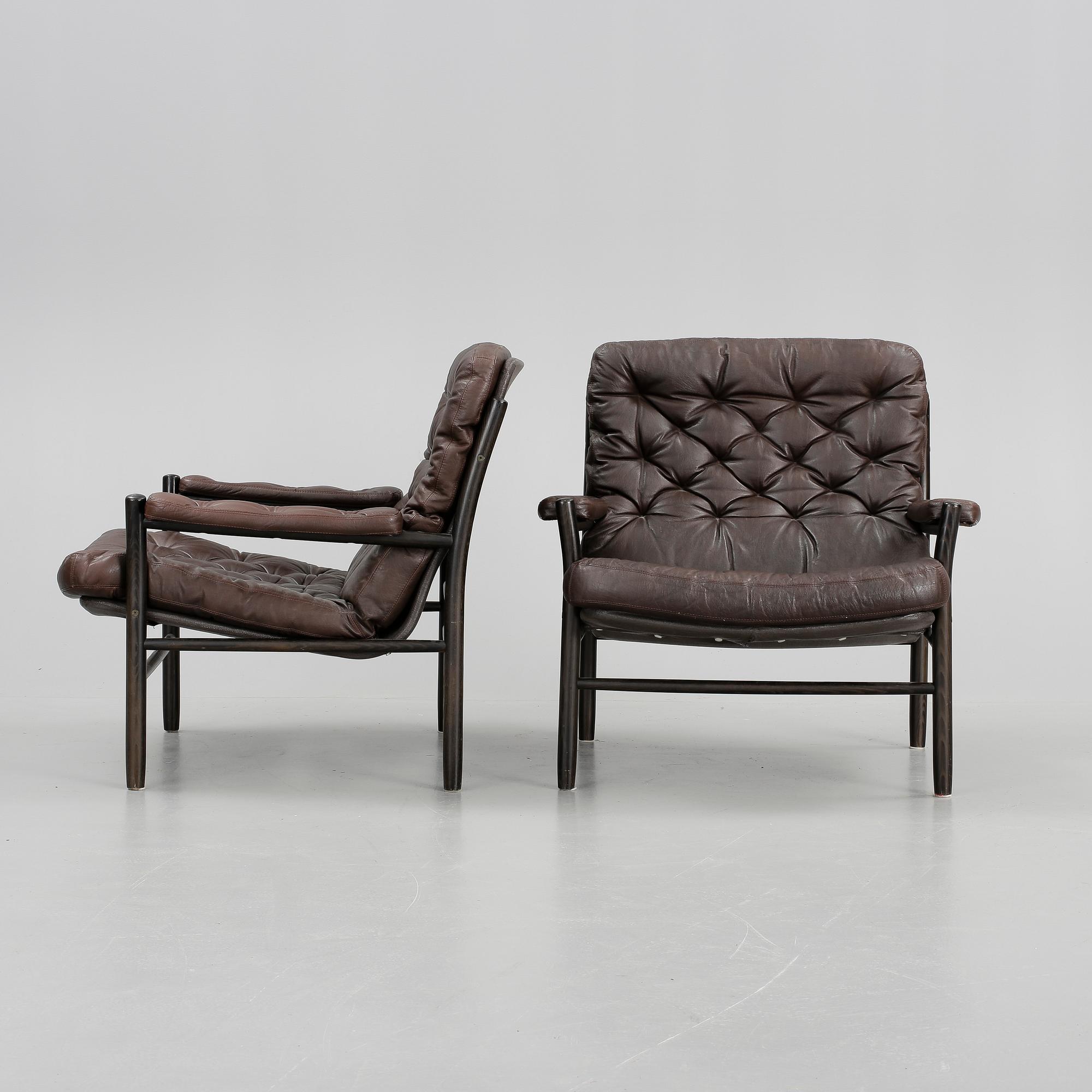FÅTÖLJER, ett par, Bruno Mathsson, Dux, 1900-talets andra hälft.