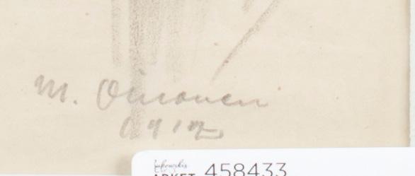 MIKKO OINONEN, teckning, signerad och daterad 1912.