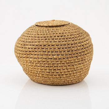 A Persian (Iranian) basket with cover, 20th century.