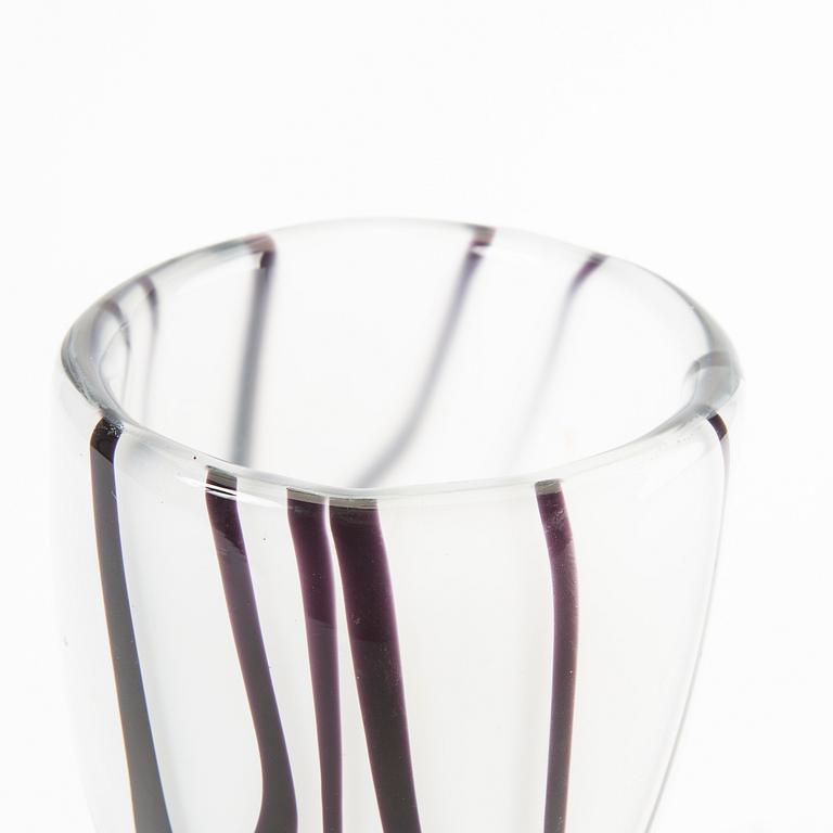 Vicke Lindstrand, a signed glass vase.