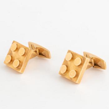 Lego 14K gold cufflinks.