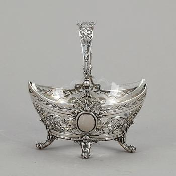 SKÅL, silver med glasinsats, Tyskland, 1900-talets första hälft. Silvervikt ca 141g.