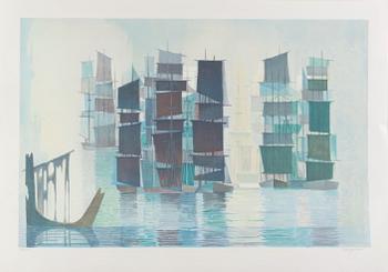 Sven Jonson · JONSON, SVEN. Färglitografi. Sign och numr 66/270. 