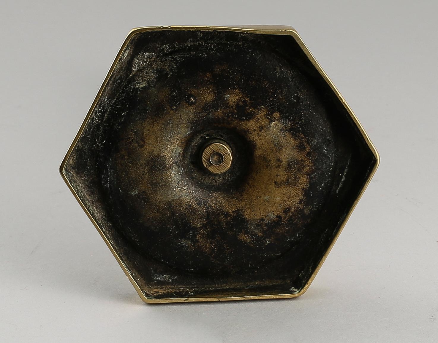 LJUSSTAKE, mässing, 1700-tal.