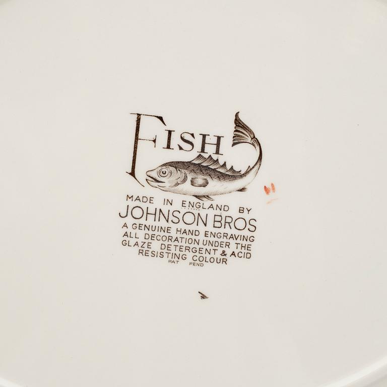 a 71 piece porcelain 'Fish' table ware by Johnson Bros England.