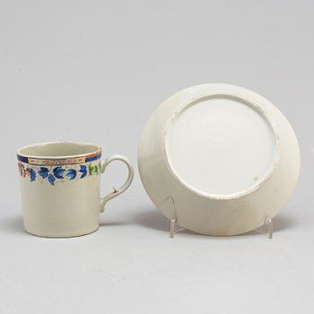 An Export 'sample pattern' cup with saucer, Qing dynasty, Qianlong (1736-95).