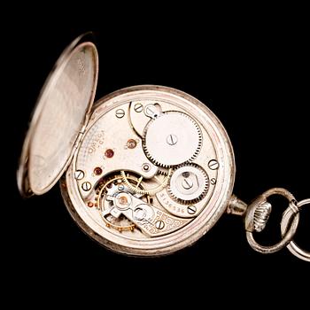 FICKUR, silver, Omega, omkring år 1900. Total vikt ca 98 g.