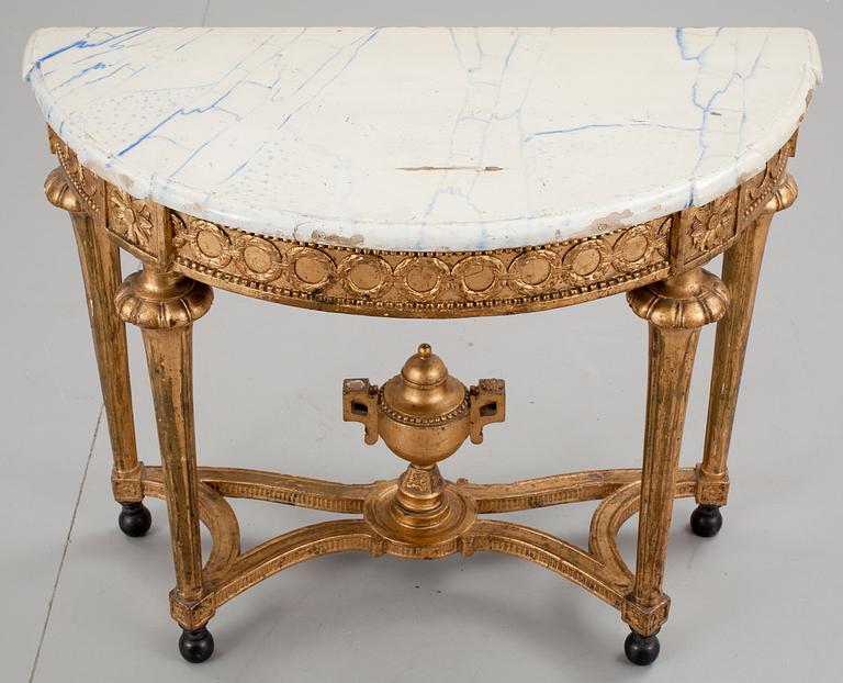 A Gustavian late 18th century console table.