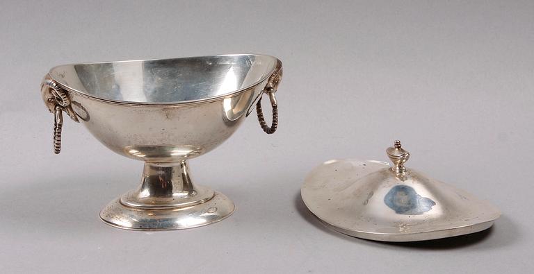 SOCKERSKÅL, silver, empirestil, Birmingham 1938.