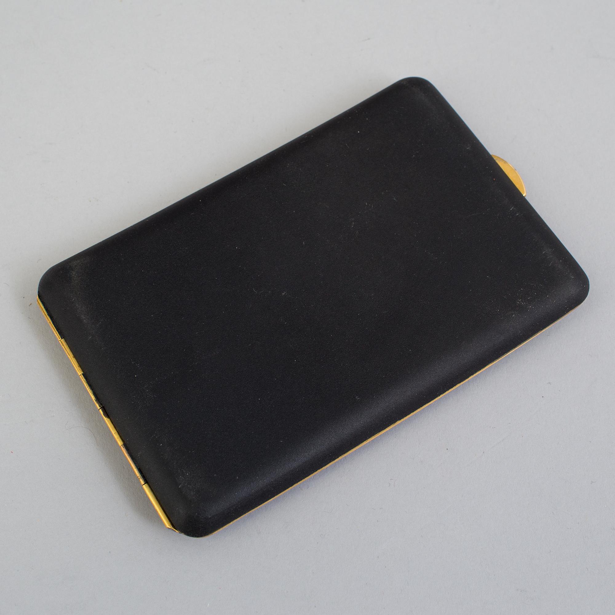 A Japanese silver gilt decorated metal calling card case, Meiji period (1868-1912).