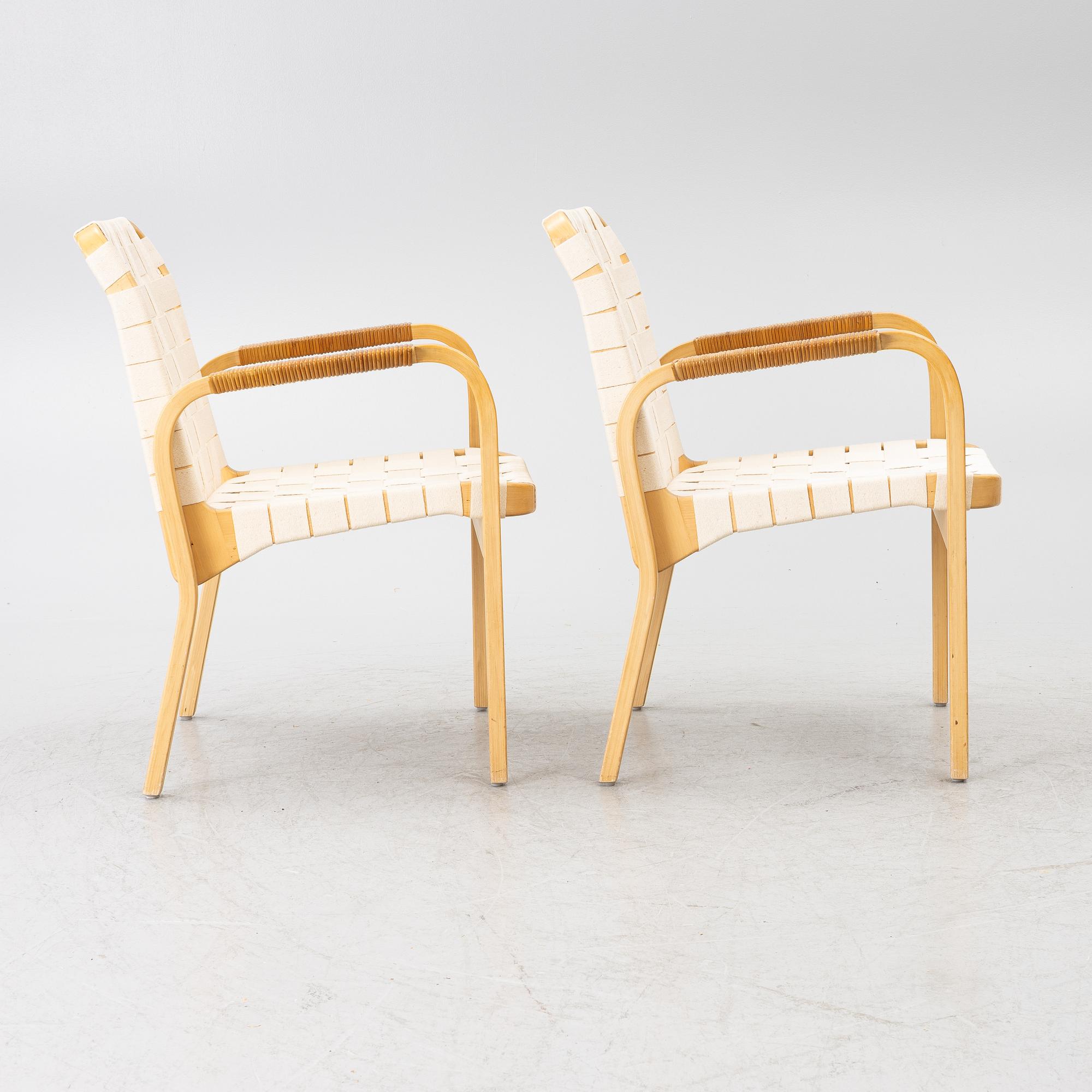Alvar Aalto, Armchairs, a pair, model 45, Artek, Finland.
