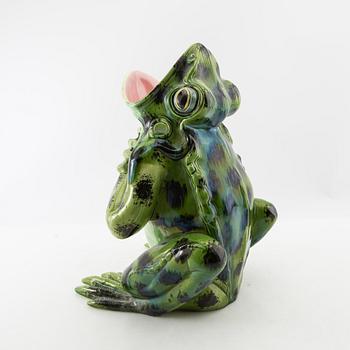 Floor vase in the form of a frog, 20th century, glazed ceramic.