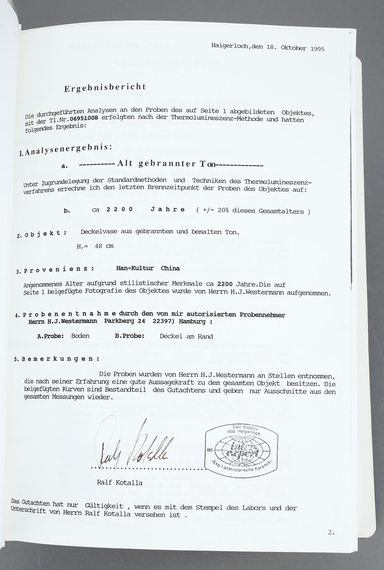 URNA, lergods, möjligen Handynastin, Kina.