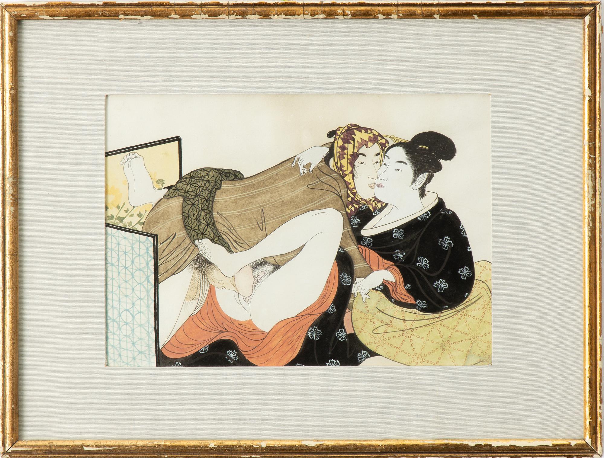Unidentified artist, Erotic scene, Japan, 20th century.