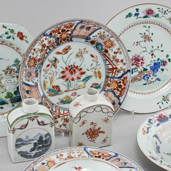 PARTI PORSLIN, 11 delar, Kina, 1700-tal.