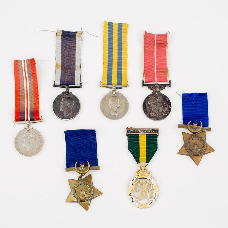 MILITÄRA MEDALJER, 6 st, Storbritannien.