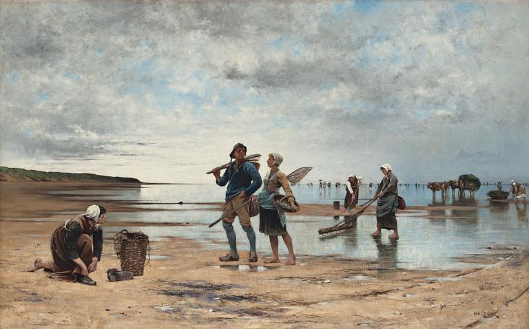 August Hagborg, French beach scene.