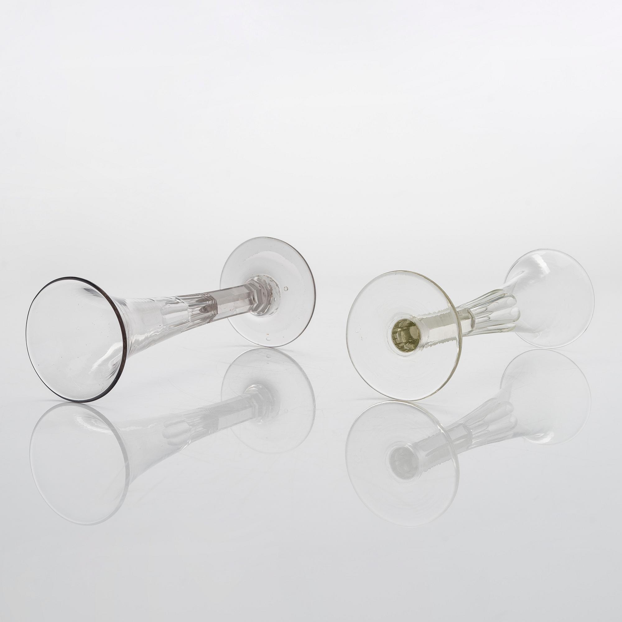 A set of ten champagne glasses, first half of the 19th century.