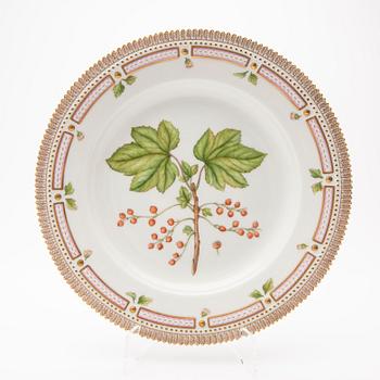 Plate, porcelain, "Flora Danica", Royal Copenhagen, Denmark, 20th century.