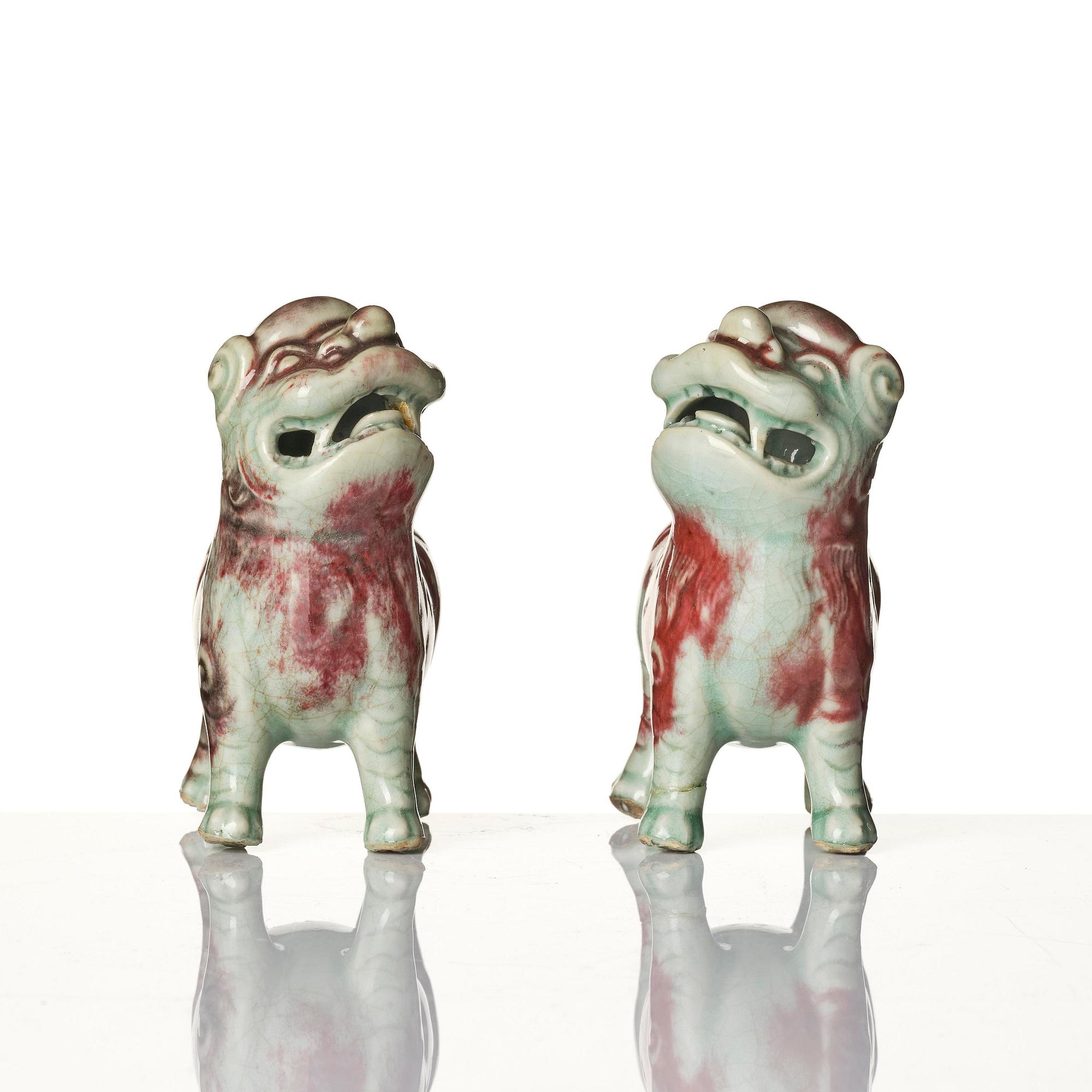 A pair of joss stick/candle holders, Qing dynasty, 18th century.