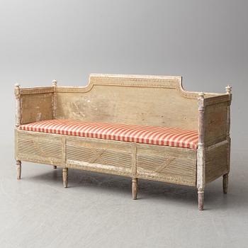 A Gustavian sofa, late 18th Century.