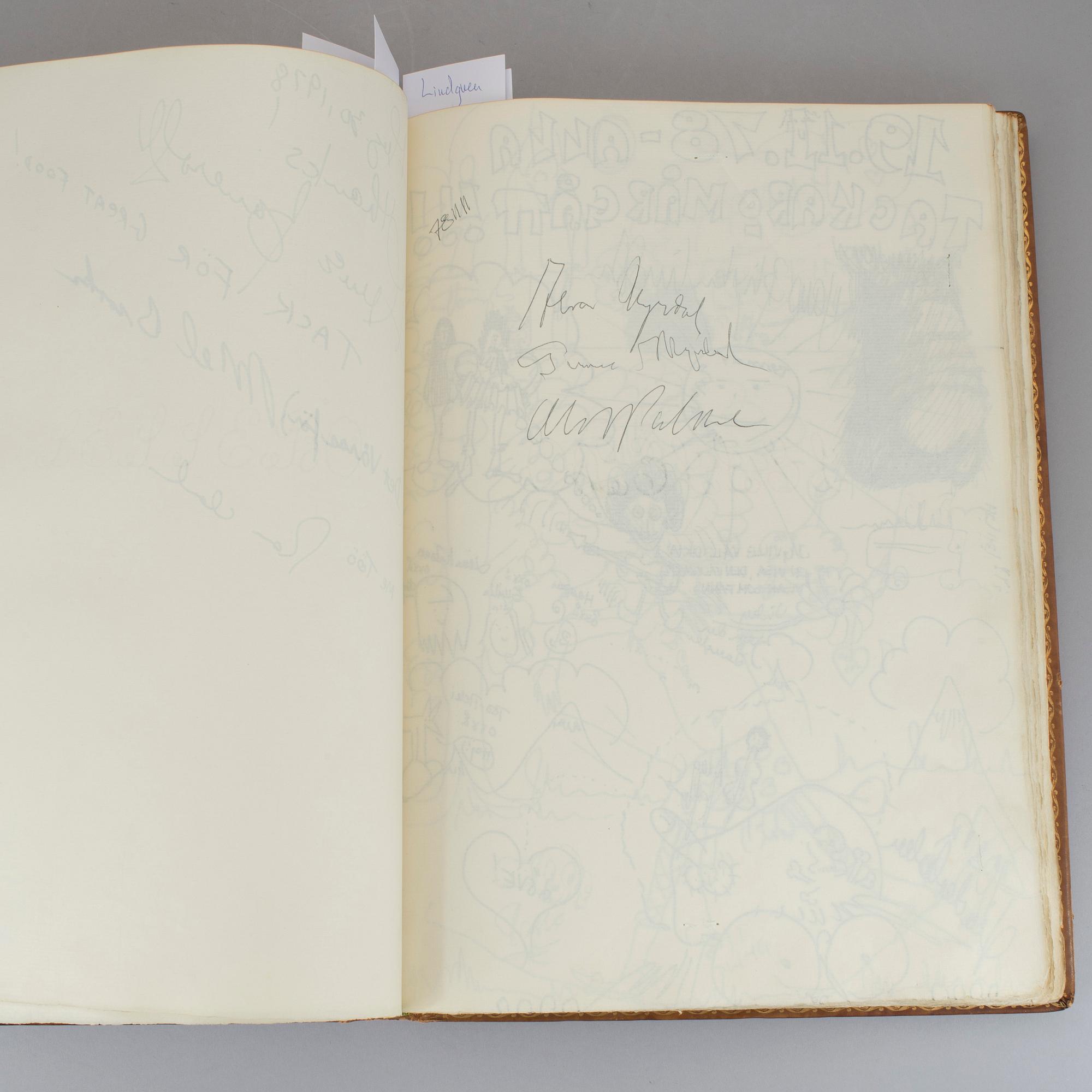 GÄSTBOK MED KÄNDISAUTOGRAFER, Kockska Krogen i Malmö, 1968-92.