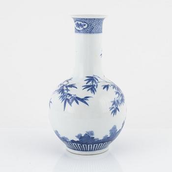 A Chinese blue and white vase, 20th Century.