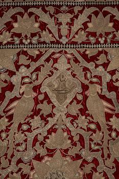 An antique, 18 - 19th century, persian velvet embroidery, ca 150 x 103,5 cm.