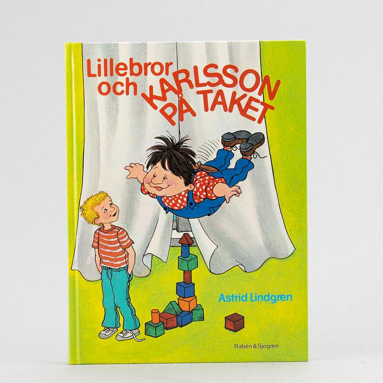 BOK, "Lillebror och Karlsson på taket", Signerad samt stenograferad.