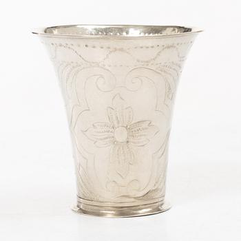 A Swedish silver beaker, mark of Petter Lund, Nyköping 1736.