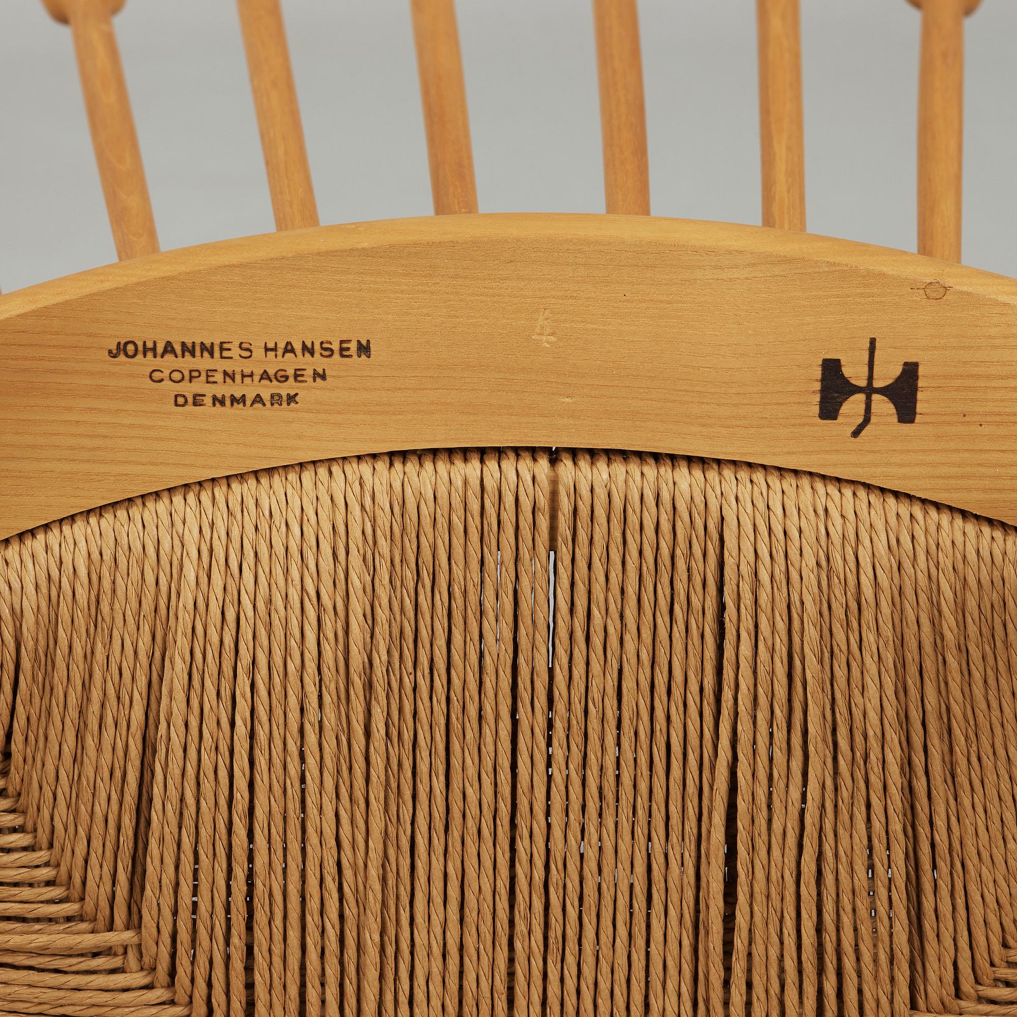 HANS J WEGNER, karmstol "Peacock chair", Johannes Hansen, Danmark.