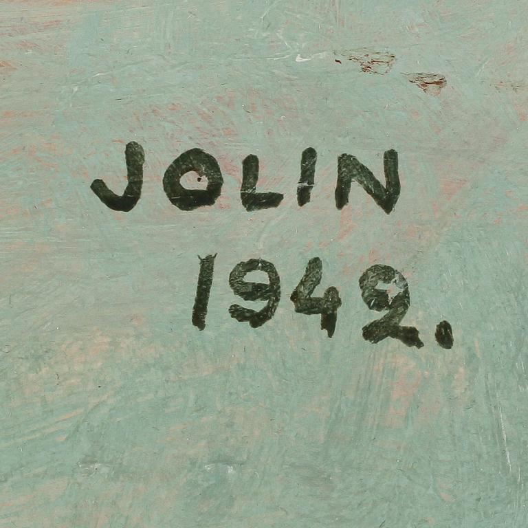 EINAR JOLIN, olja på pannå, signerad och daterad 1942.