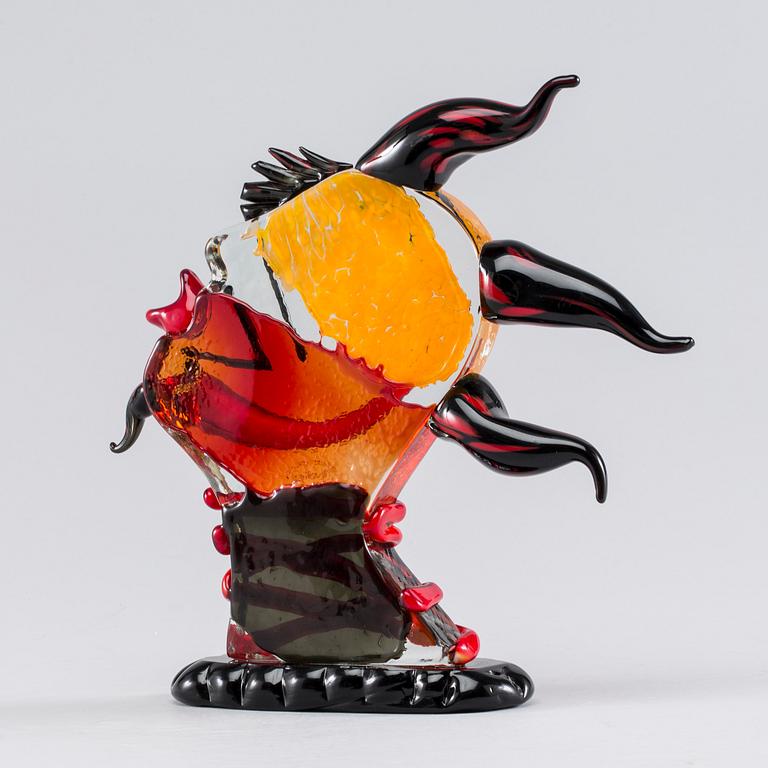 Abstract head sculpture Mario Badioli Murano glass.