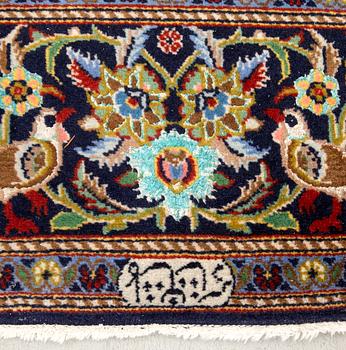 Rug Keshan old part silk signed approx. 218x140 cm.