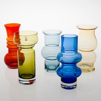 TAMARA ALADIN, VASER, 5 st, glas, Riihimäen Lasi, 1960-70-tal.