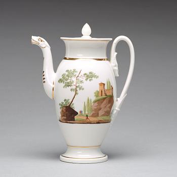 KAFFE och TESERVIS, 18 delar, porslin. Frankrike, Empire, tidigt 1800-tal.