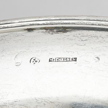 A Danish large silver bowl on foot, mark of Anton Michelsen, Copenhagen 1865.