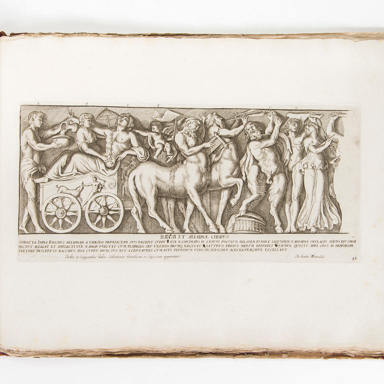 A book with classical Roman illustrations by Giovanni Pietro Bellori, etchings, dated 1693.
