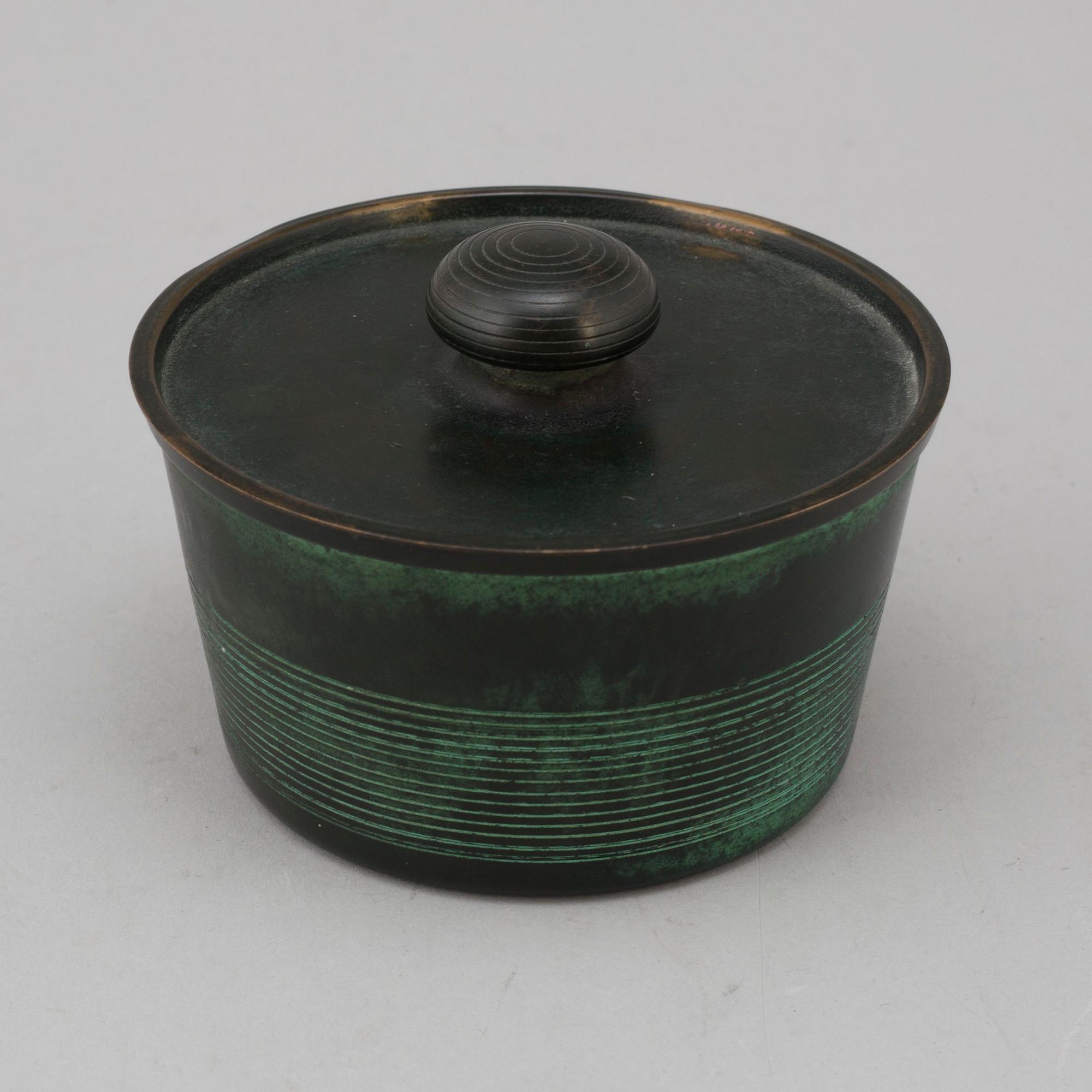 NILS FOUGSTEDT, a patinated bronze box, FAK Kronsilver Fabrik AB, Stockholm 1930's.