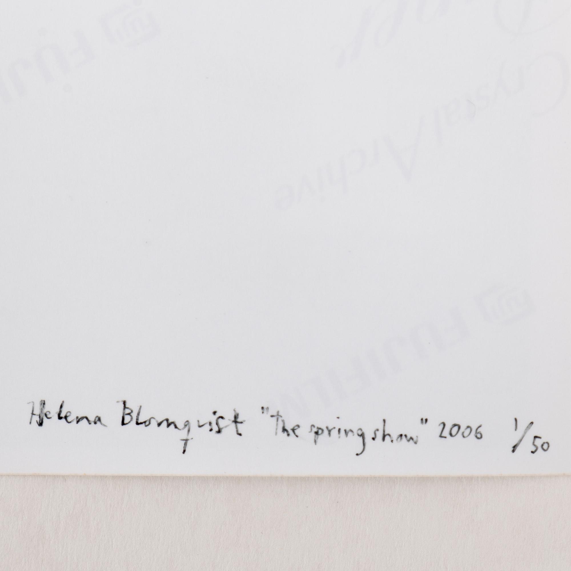 HELENA BLOMQVIST, photograph, signed a tergo and numbered 1/50. Book included in lot.