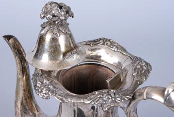 KAFFEKANNA, silver, Johan Wahlström, 1863?, Jönköping. Vikt 681 gram.