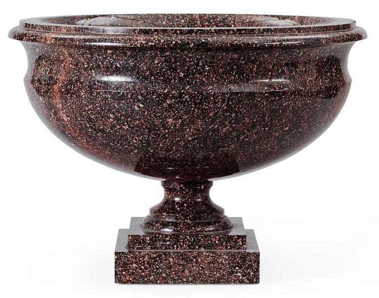A Swedish Empire 19th Century porphyry bowl.