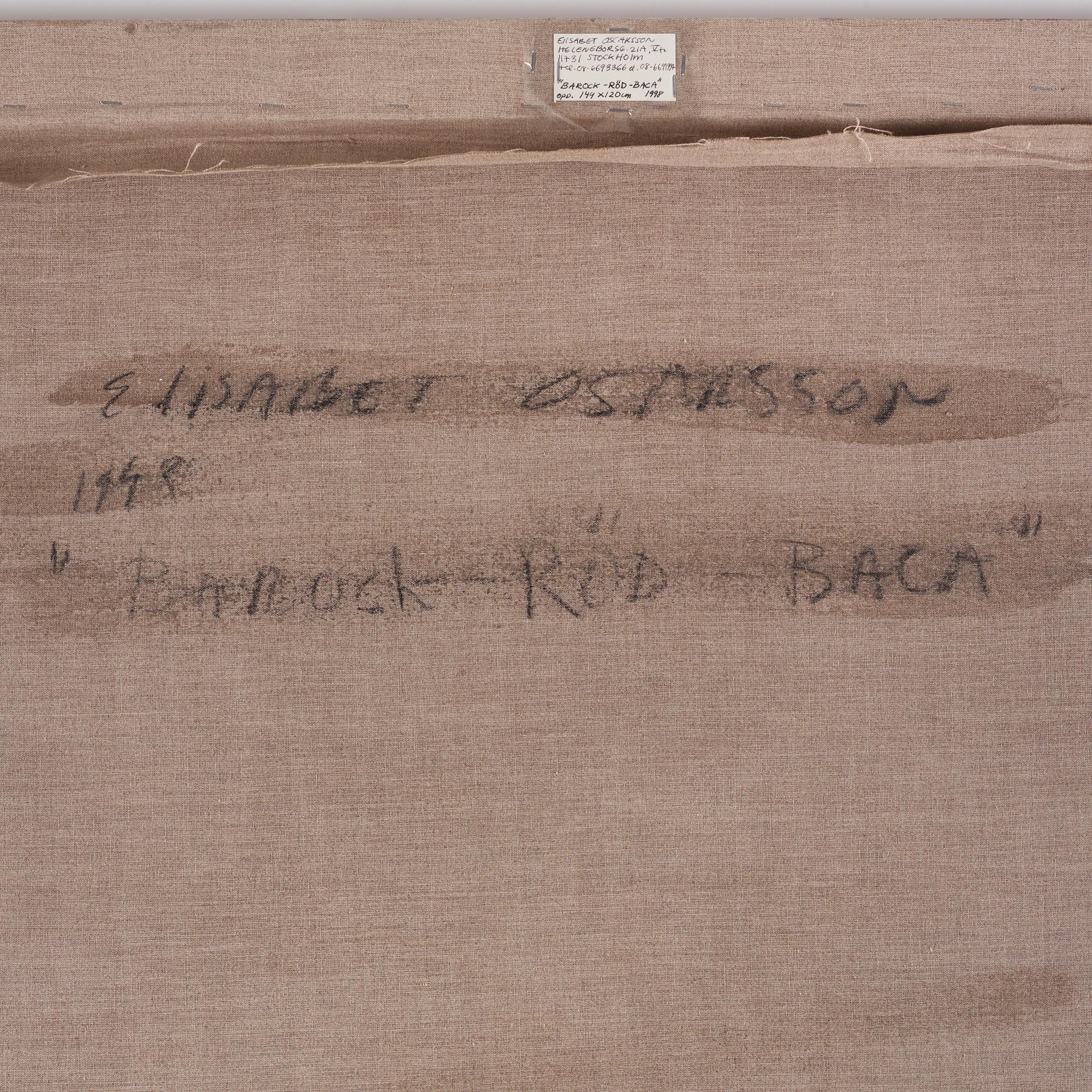 Elisabet Oscarsson, "BAROCK-RÖD-BACA".