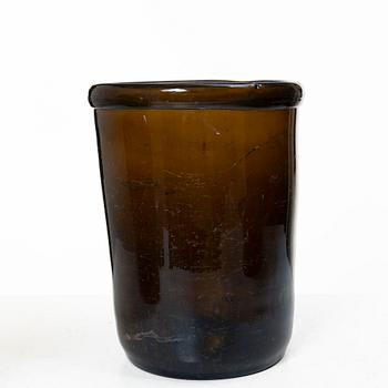 A large glass bowl and two large jars, 19th century.