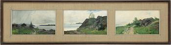Konrad Simonsson, Coastal Landscape, Summer (3 pieces framed together).