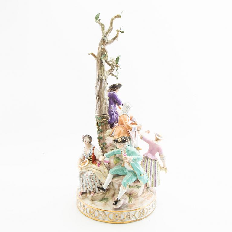 Michel Victor Acier, efter, figurgrupp, Meissen  1800-tal porslin.