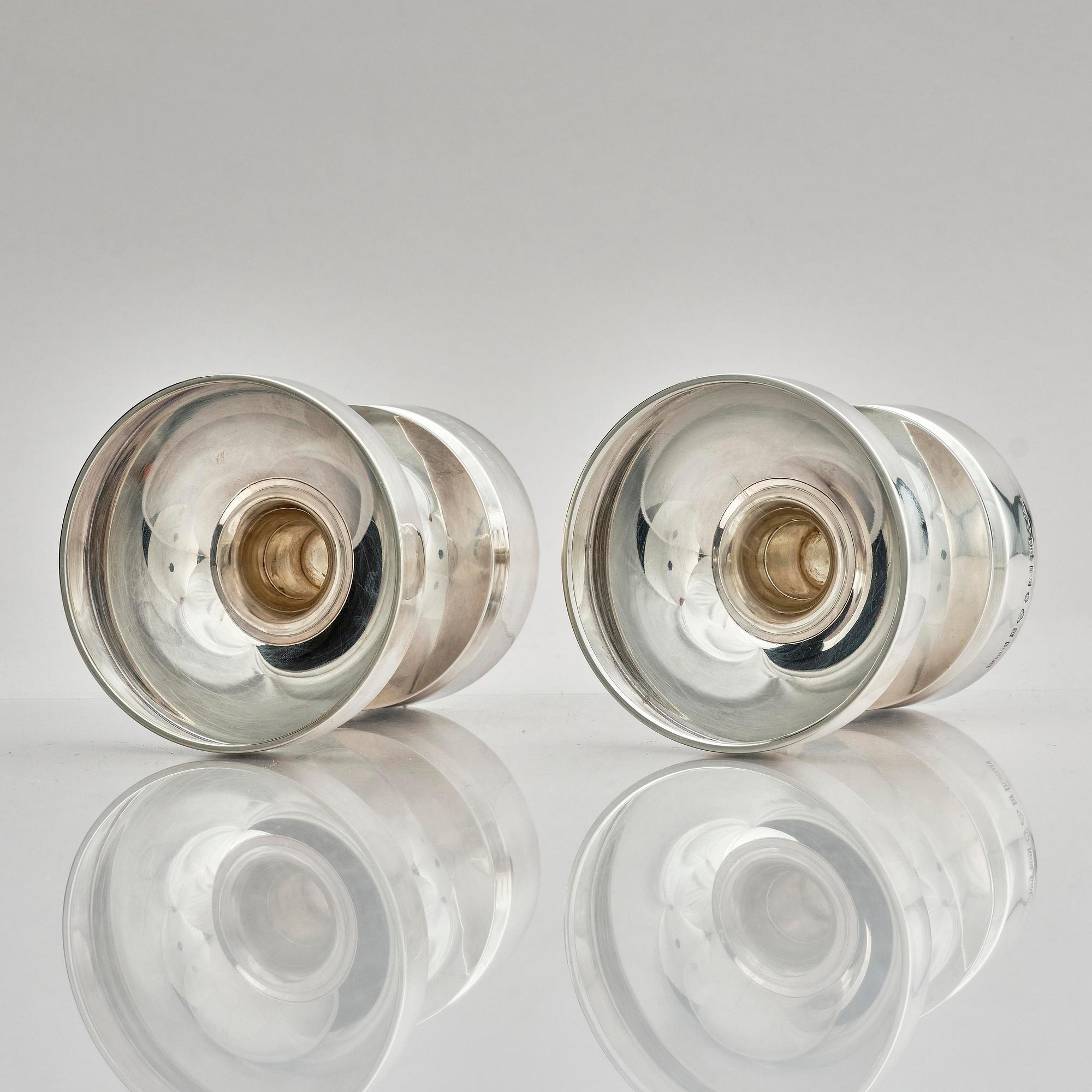 Eric Löfman, a pair of silver candlesticks, MGAB, Uppsala, Sweden, 1976.
