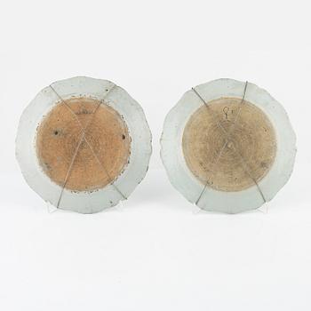 A pair of blue and white dishes, Qing dynasty, Qianlong (1736-95).