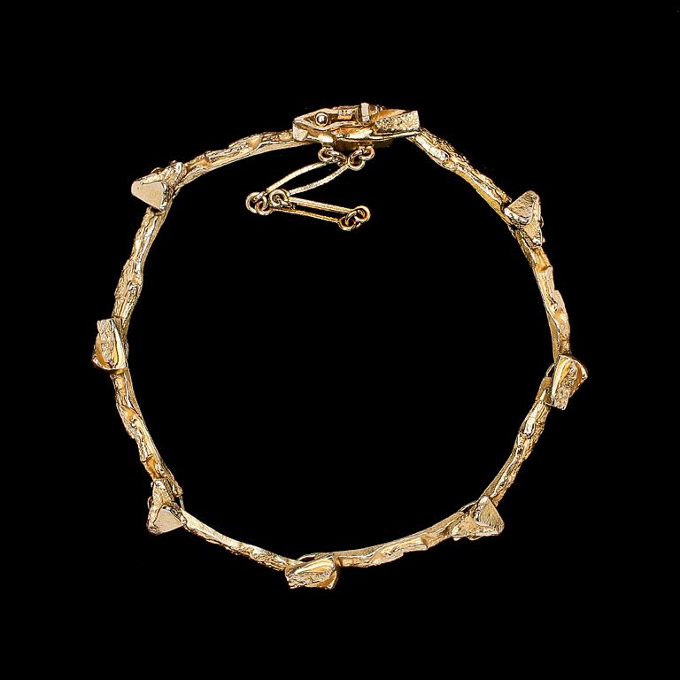 ARMBAND, 14K guld, Lapponia, Finland, 1980. Ca 13 gr.